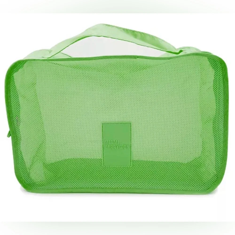 Set of 6 Neon Packing Cubes, Traveler's Luggage Organizer